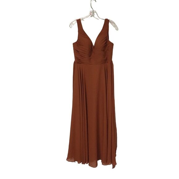 Pomuyoo Burnt Orange Long Sleeveless Formal‎ Dress Women's Size 8 - Picture 1 of 6